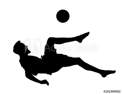 500x388 Sand Soccer Player Vector Silhouette Illustration Isolated On