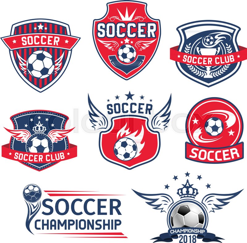 800x786 Soccer Club Badges Or Football Championship Cup Icons Set. Vector