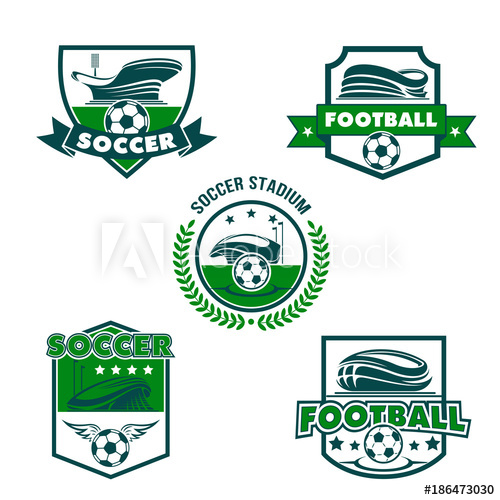 500x500 Football Stadium With Soccer Ball Shield Badge