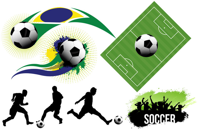 800x525 Soccer Elements Set Vector Free Vector Download In .ai, .eps