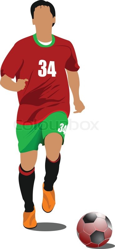 370x800 Soccer Players Colored Vector Illustration For Designers Stock