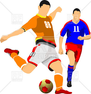 387x400 Two Soccer Players Vector Image Vector Artwork Of People
