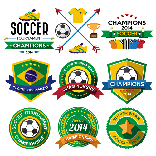 500x500 Creative Soccer Vector Labels Set 01 Free Download