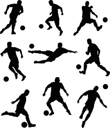 385x448 Set Of Soccer Players Silhouettes Vector Art Illustration Bar