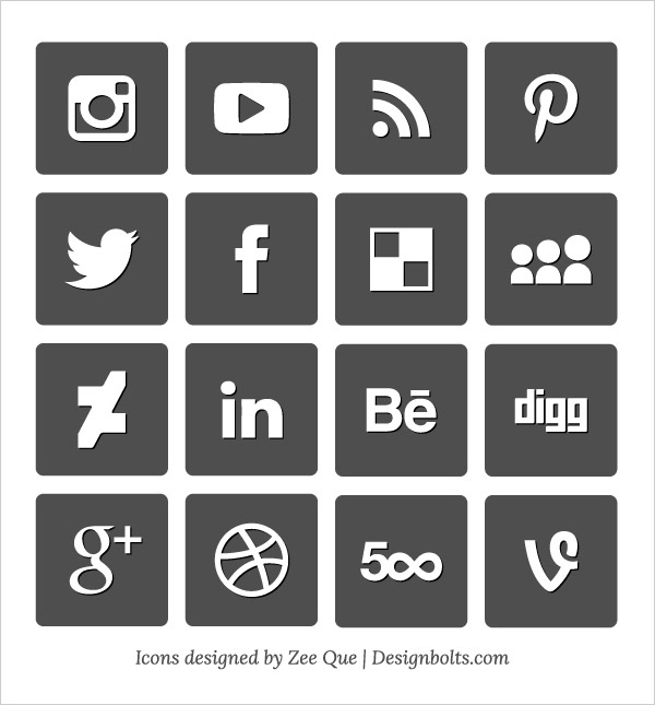 600x645 Free Vector Social Media Icons Free Social Icons Free Vector