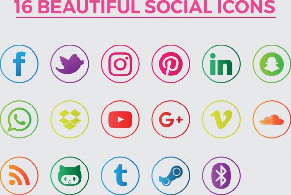 600x403 16 New Generation Social Icons Free Vector In Adobe Illustrator Ai