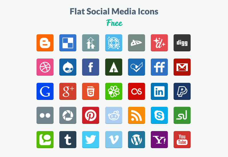 800x550 20 Beautiful Free Flat Social Media Icons Sets 2017