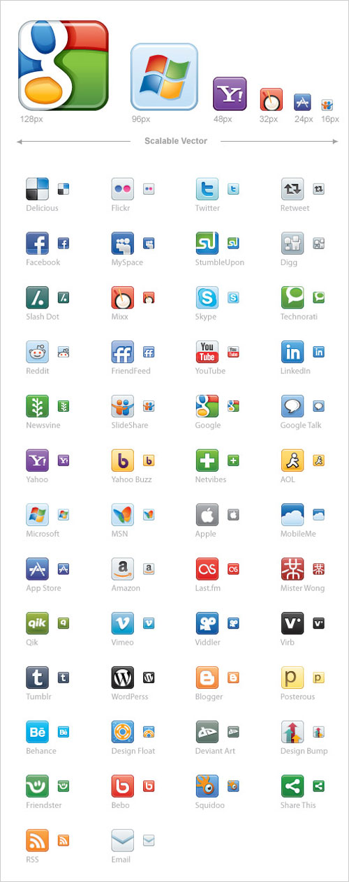 500x1264 Best Free Social Media Icons Collection Png, Psd, Htmlcss