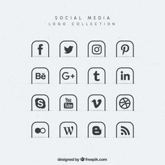 236x236 Round Social Media Icons Collection Flat Simple Modern Set