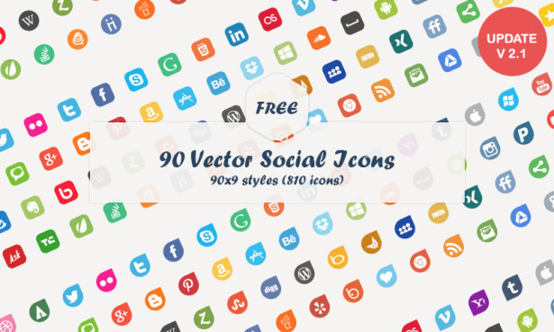 615x369 High Quality Free Social Media Icons