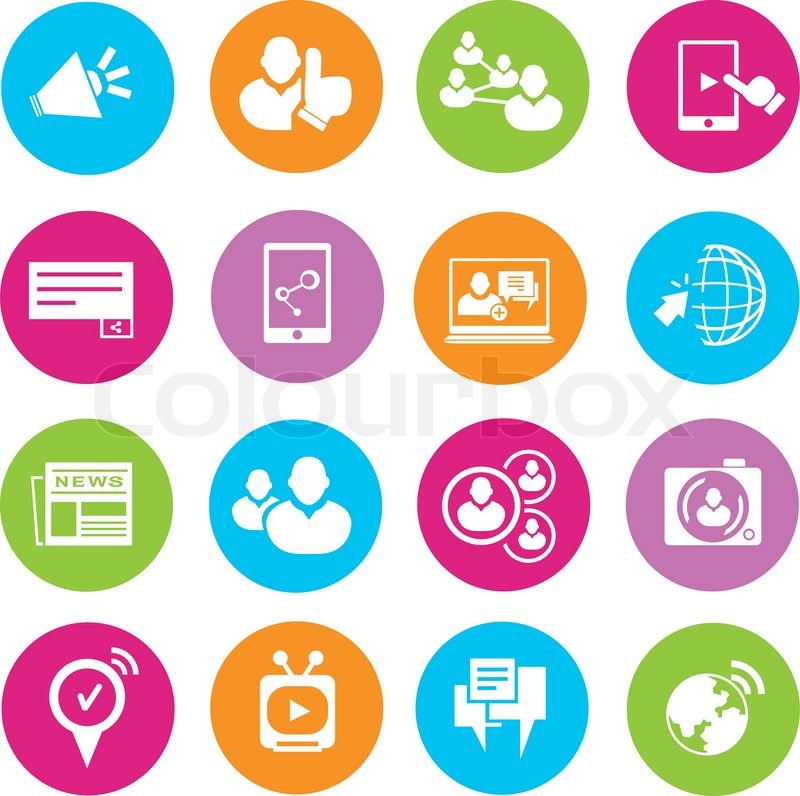 800x796 Social Media Buttons Stock Vector Colourbox