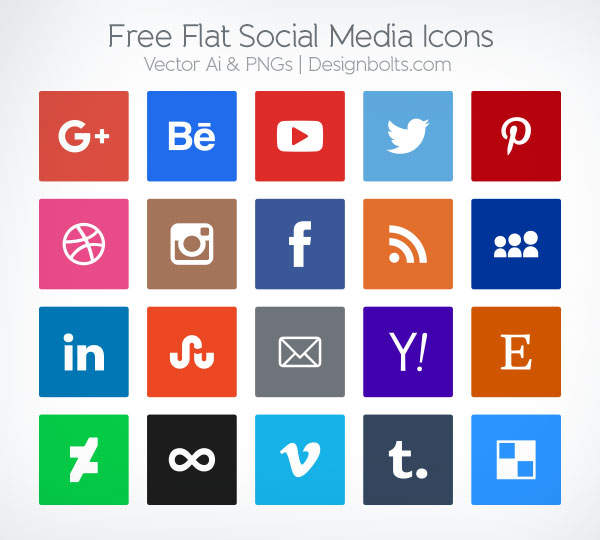 600x540 Social Media Buttons Vector Download