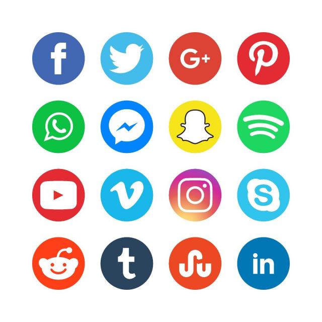 640x640 Colorful Circular Social Media Icons, Abstract, App, Black Png And