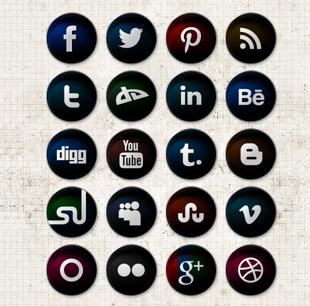 620x611 Social Media Icons
