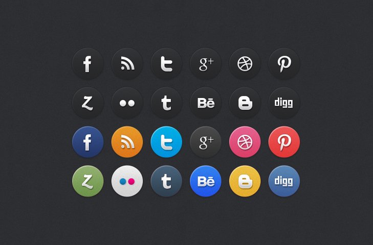 729x480 Free 24 Circle Social Media Icons Psd Files, Vectors Amp Graphics