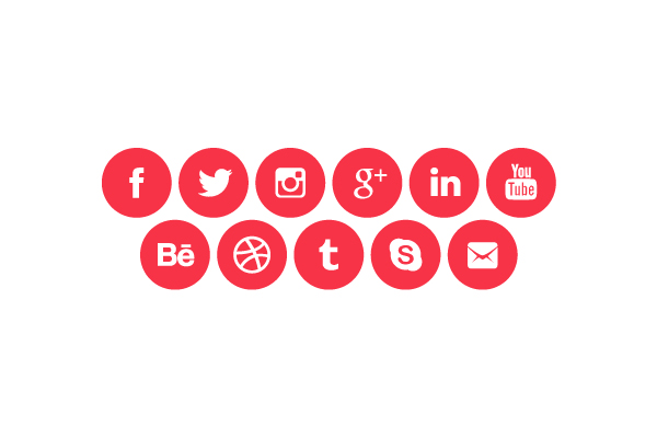 600x400 Rounded Social Media Icons (Vector)