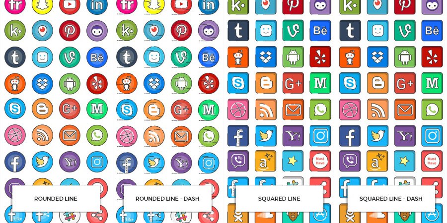 900x450 160 Vector Social Media Icons Free Design Resources