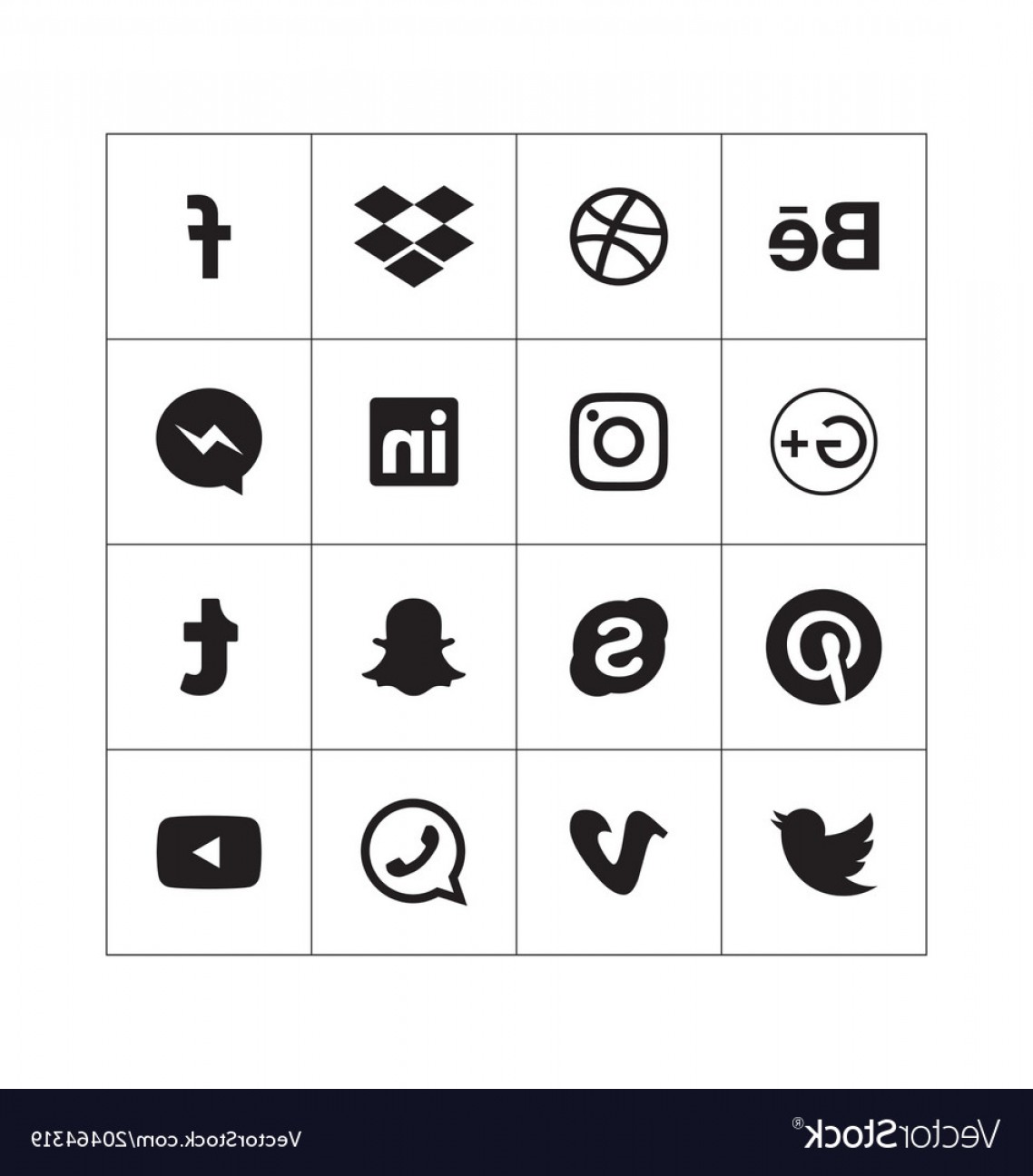 1138x1296 Social Media Icons Vector Black And White Lazttweet