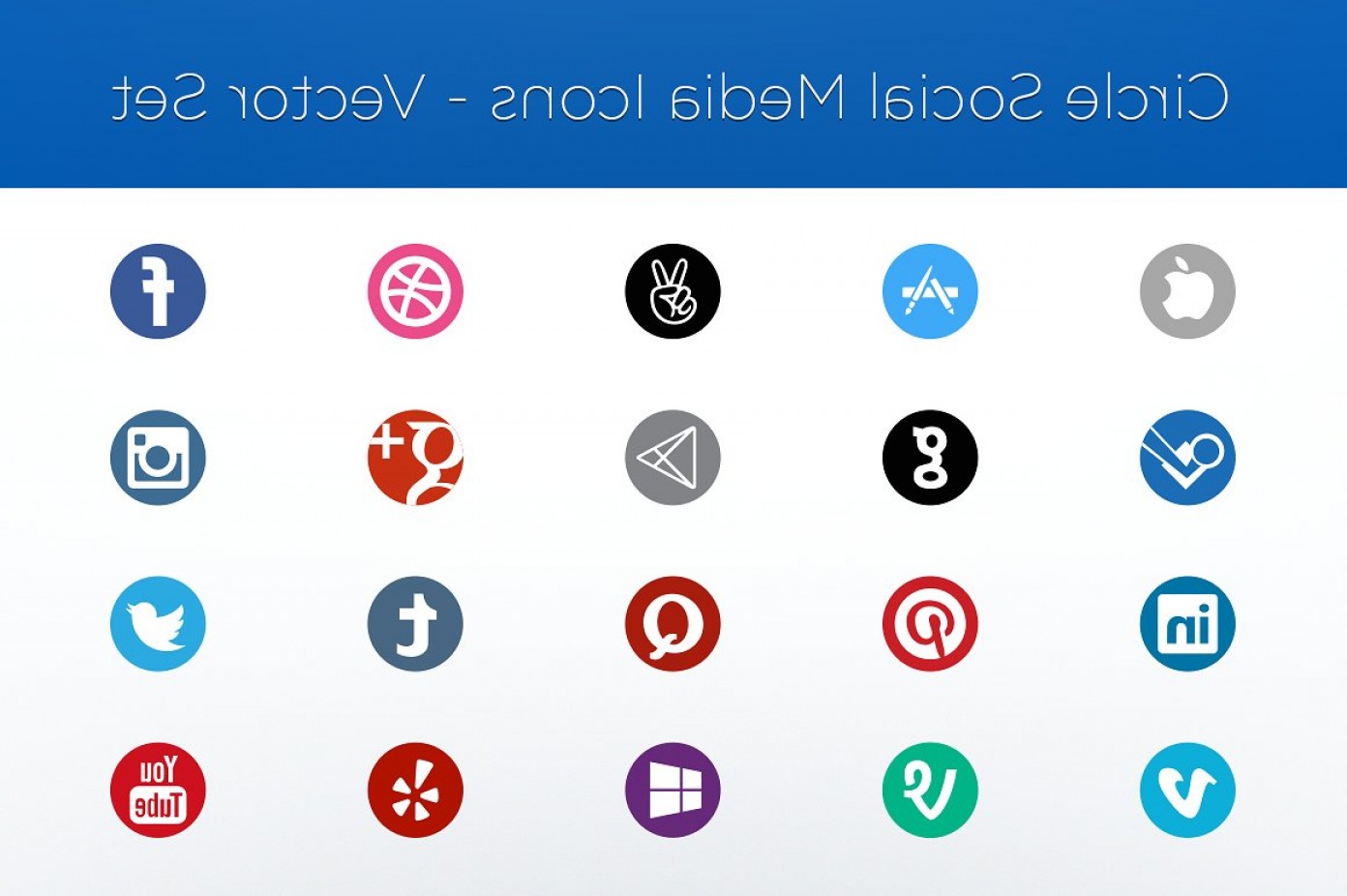1392x926 Circle Social Media Icons Vector Set Sohadacouri