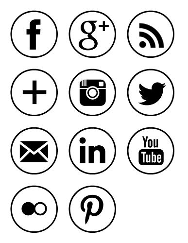 387x500 Social Media Icons Vector Black And White Black Social Media Icons