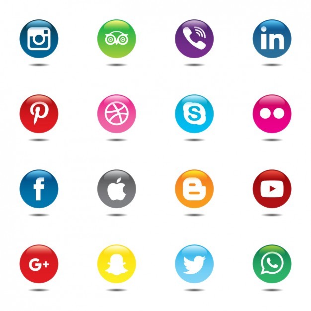 626x626 Ai] Colorful And Circular Set Of Social Media Icons Vector Free