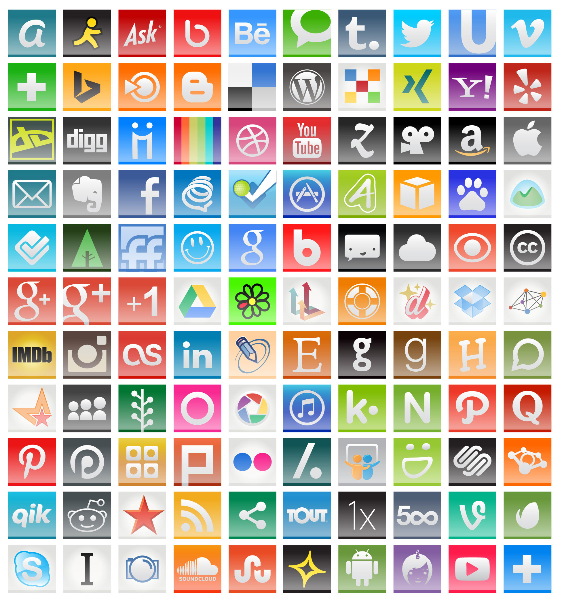 1952x2093 110 Free Social Media Icons For 2014 Vector + Pngs