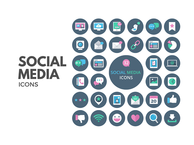 640x480 32 Social Media Vector Icons Free Download Freebie