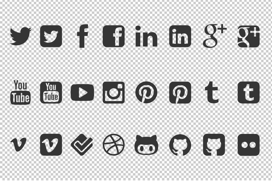 900x600 Free Social Media Icon Vector Shapes For Photoshop Freebies