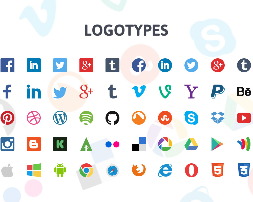 1000x800 Free Social Media Icon Set Vector Download