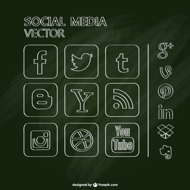 626x626 Free Social Media Chalkboard Design Free Vector Free Vectors
