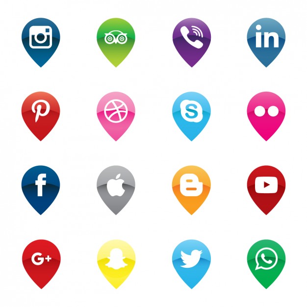 626x626 Pins Map Social Media Icons Pack Free Icon Packs Ui Download