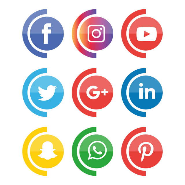 640x640 Social Media Icons Set. Logo Vector Illustrator, Social, Media