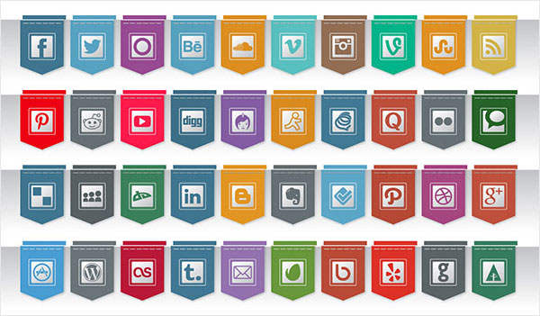 600x351 18 Free Ribbon Social Media Icons Png (256 Px)