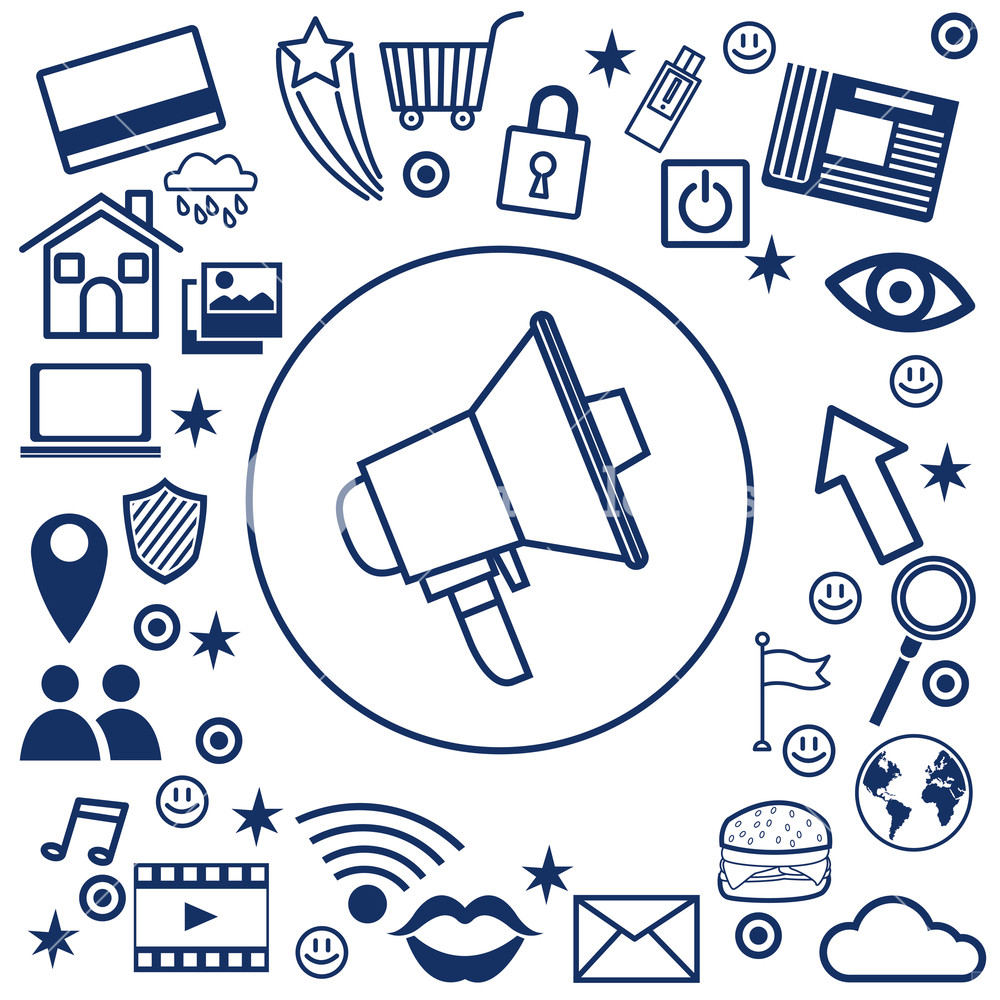 1000x1000 Social Media Symbols Vector Illustration Graphic Design Royalty