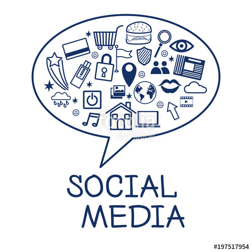 500x500 Social Media Symbols Vector Illustration Graphic Design Stock