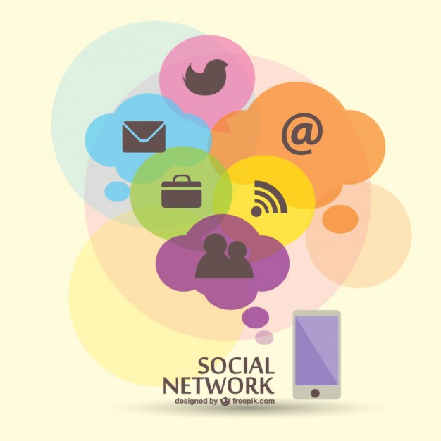626x626 Social Network Flat Illustration Free Vector Free Vectors Ui