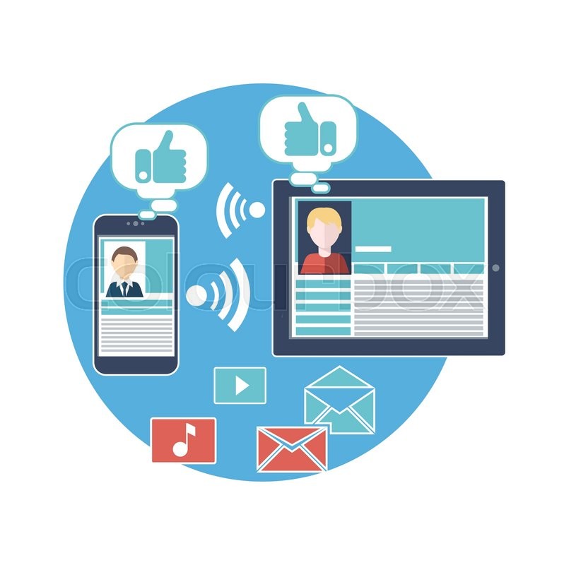 798x800 Social Media Avatar Network Connection Concept In Digital Device