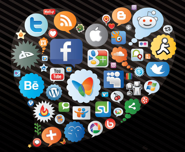 650x535 Social Media Heart Icons Vector