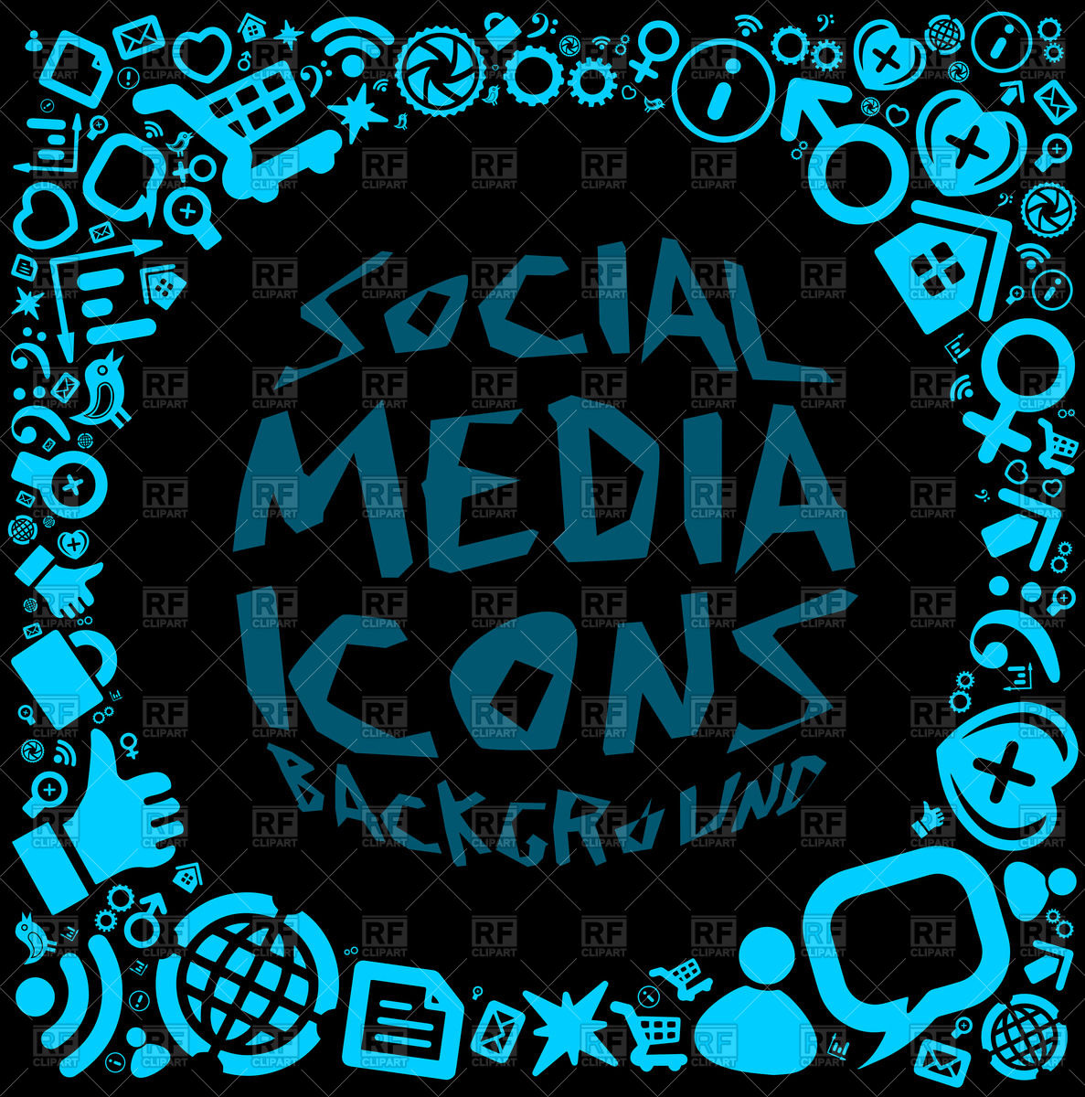 1187x1200 Social Media Icons Background Vector Image Vector Artwork Of