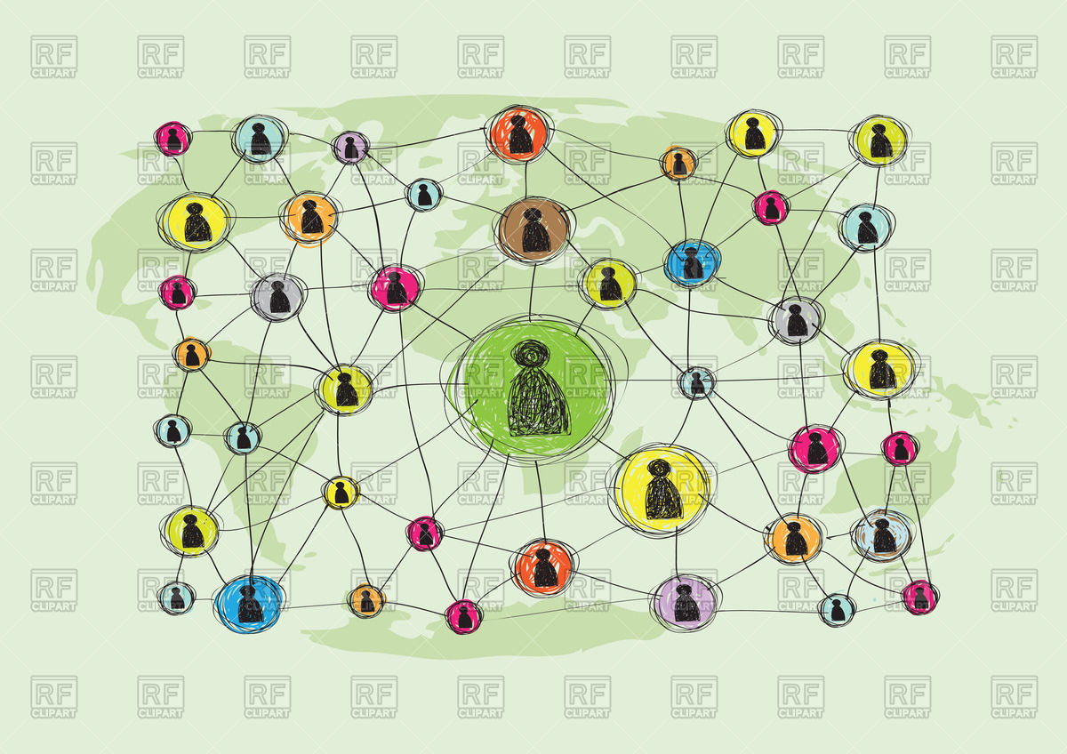 1200x848 Social Media Network In Doodle Style Vector Image Vector Artwork