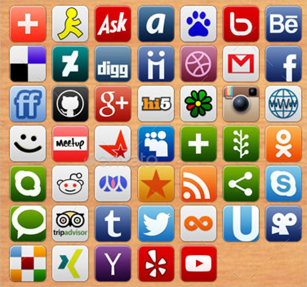600x562 Social Media Icons