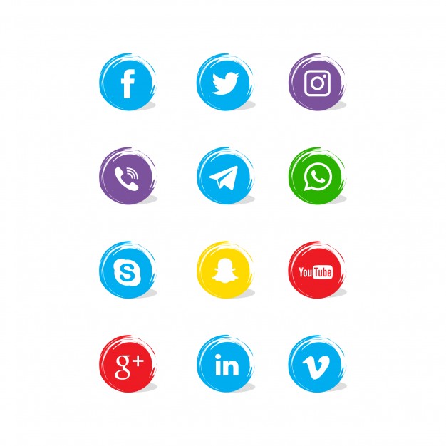 626x626 Ai] Icons With Abstract Shapes For Social Networks Vector Free