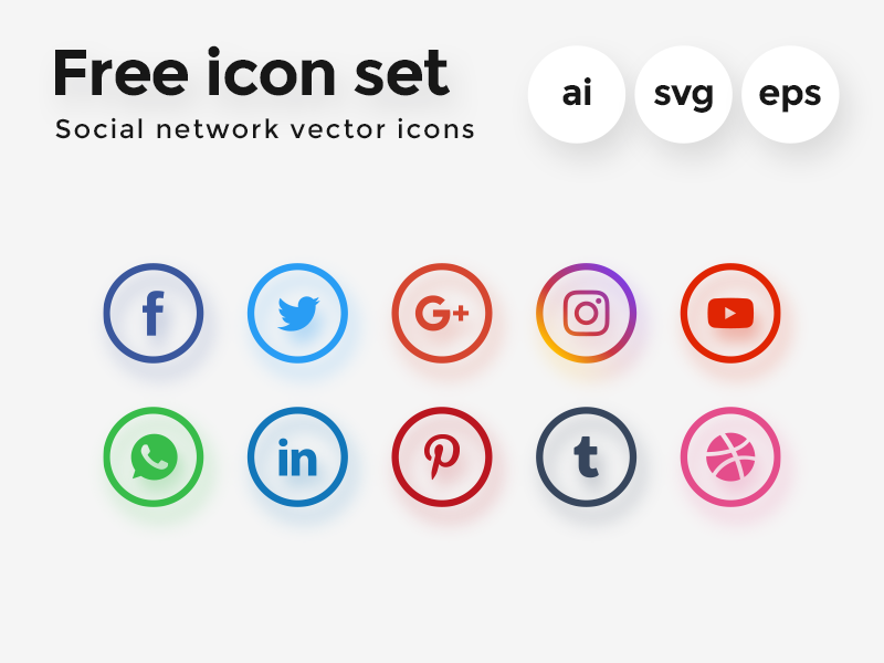 800x600 Free Vector Icon Set Social Network By Diego Naive