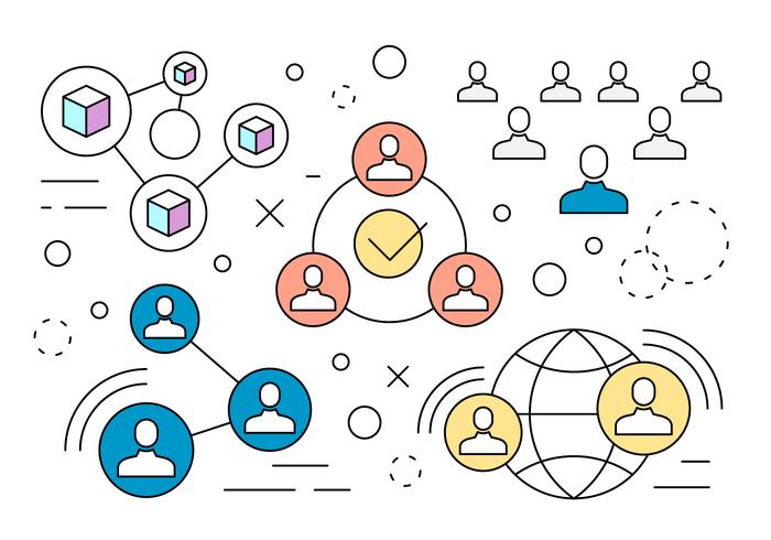 700x490 Linear Social Media Network Vectors