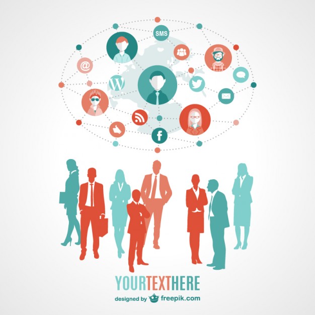 626x626 Social Media People Commuication Illustration Vector Free Download