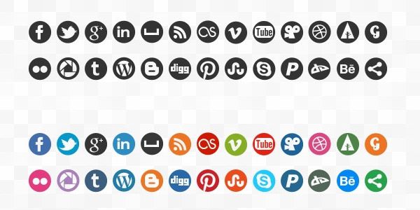 600x300 Free Social Media Icons