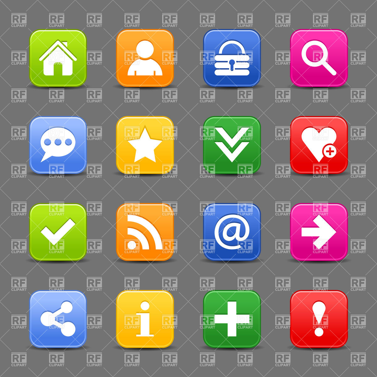 1200x1200 Blog And Social Network Simple Icons Vector Image Vector Artwork