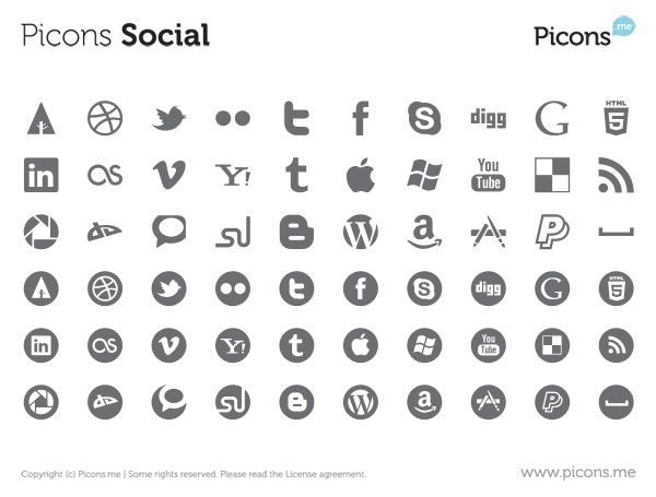 600x455 23 Free, Vector Icon Packs For Social Media Graficos