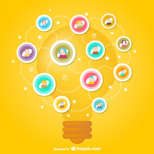 626x626 Social Media Vector With Light Bulb Vector Free Vector Download