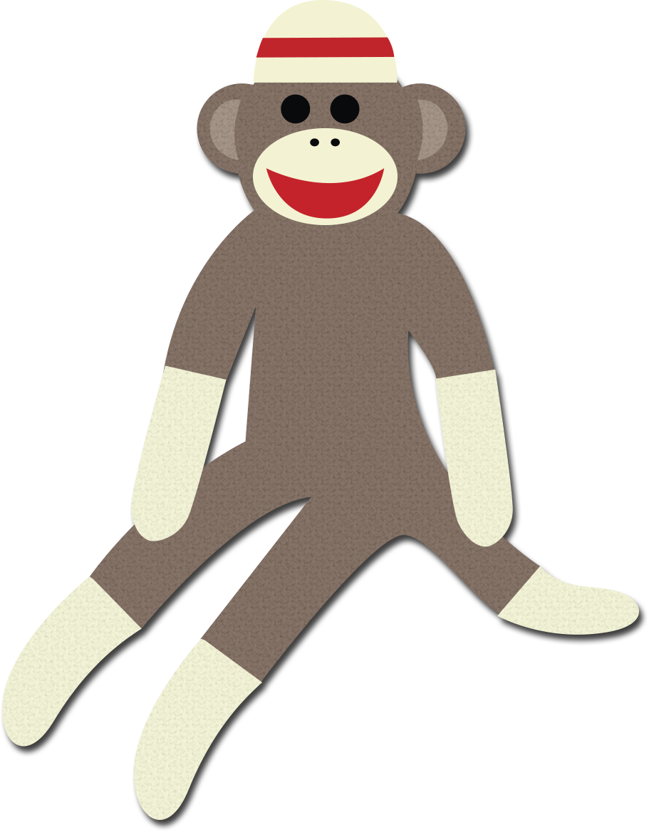 911x1168 Sock Monkey Border